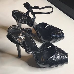 Nando Muzi Italia Black Patent Sandal Heels